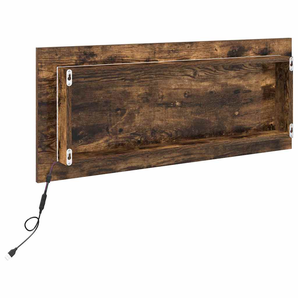 Spiegel met spiegel Gerookt eiken 90 x 8,5 x 37 cm Bewerkt hout is nu te koop bij PeponiXL, paradijselijk wonen!