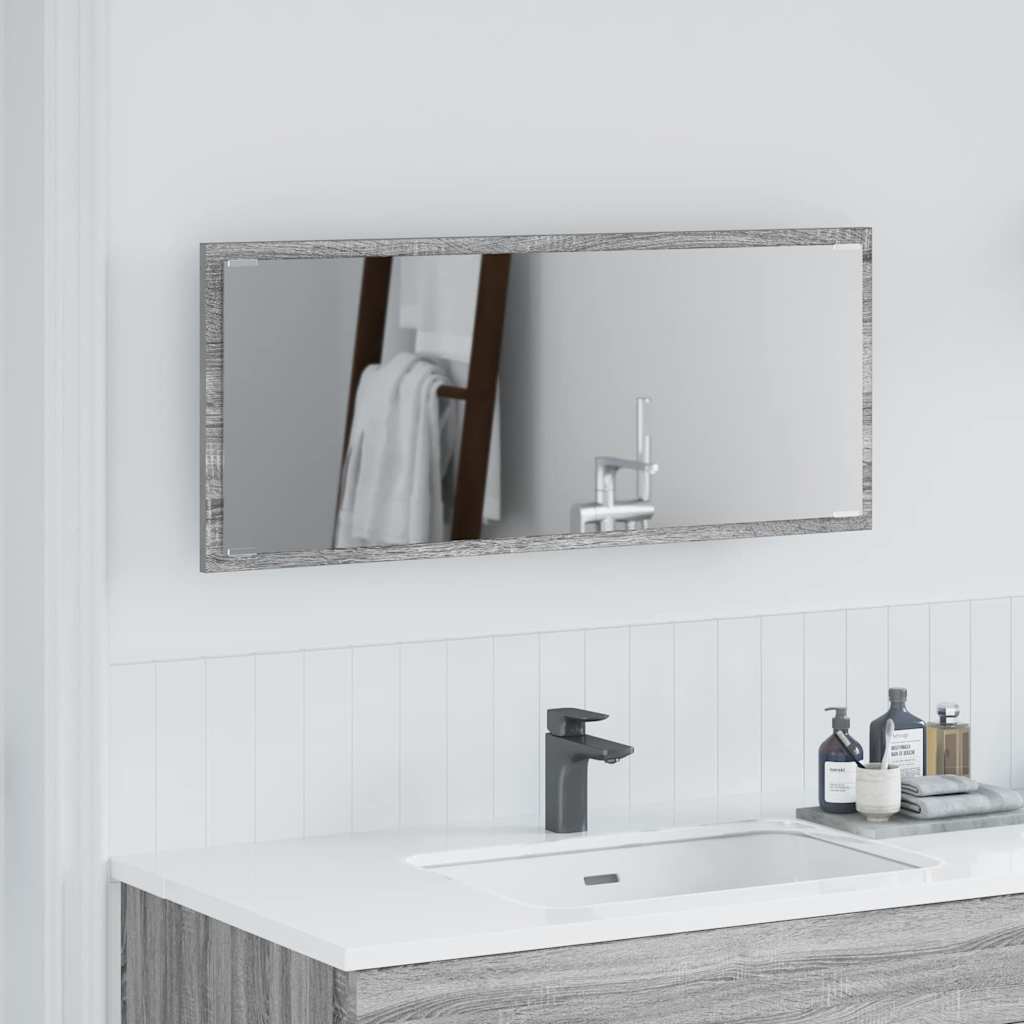 Spiegel met spiegel Grijs Sonoma 90 x 8,5 x 37 cm Bewerkt hout is nu te koop bij PeponiXL, paradijselijk wonen!