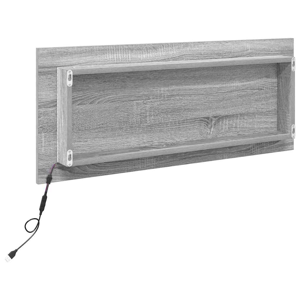 Spiegel met spiegel Grijs Sonoma 90 x 8,5 x 37 cm Bewerkt hout is nu te koop bij PeponiXL, paradijselijk wonen!