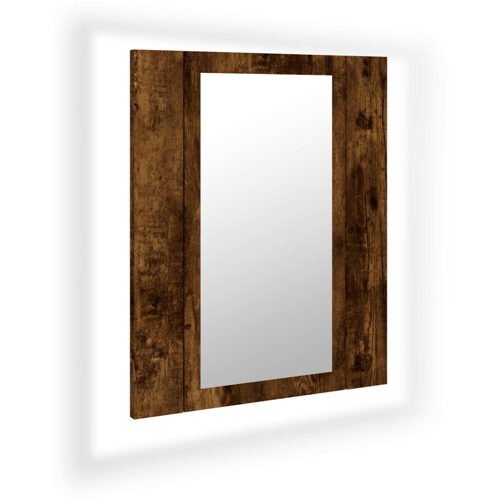 Badkamerspiegelkast LED 40x12x45 cm bewerkt hout gerookt eiken is nu te koop bij PeponiXL, paradijselijk wonen!