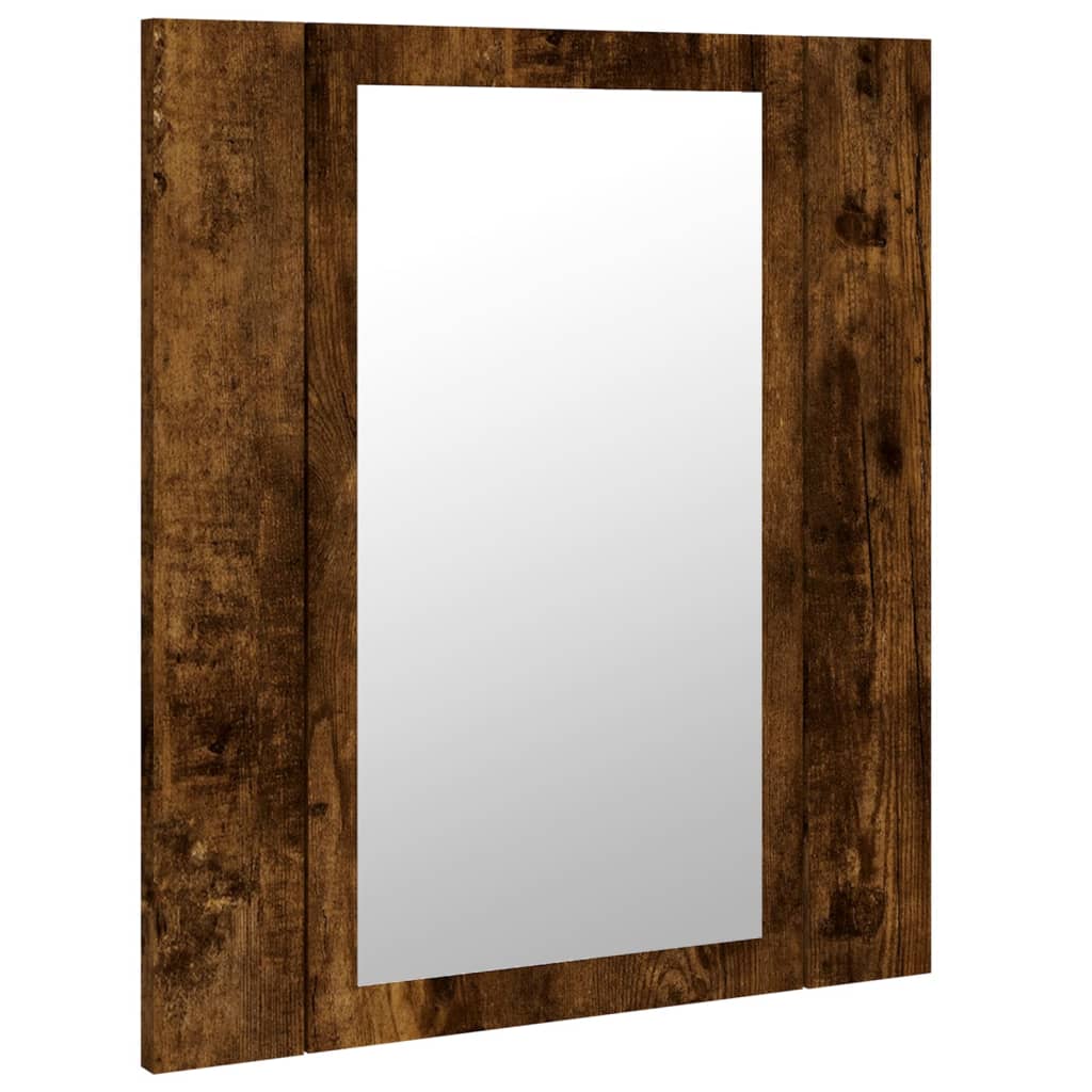 Badkamerspiegelkast LED 40x12x45 cm bewerkt hout gerookt eiken is nu te koop bij PeponiXL, paradijselijk wonen!