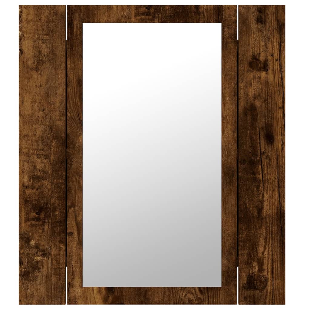 Badkamerspiegelkast LED 40x12x45 cm bewerkt hout gerookt eiken is nu te koop bij PeponiXL, paradijselijk wonen!