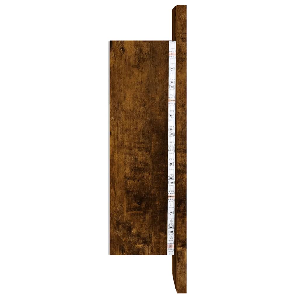 Badkamerspiegelkast LED 40x12x45 cm bewerkt hout gerookt eiken is nu te koop bij PeponiXL, paradijselijk wonen!