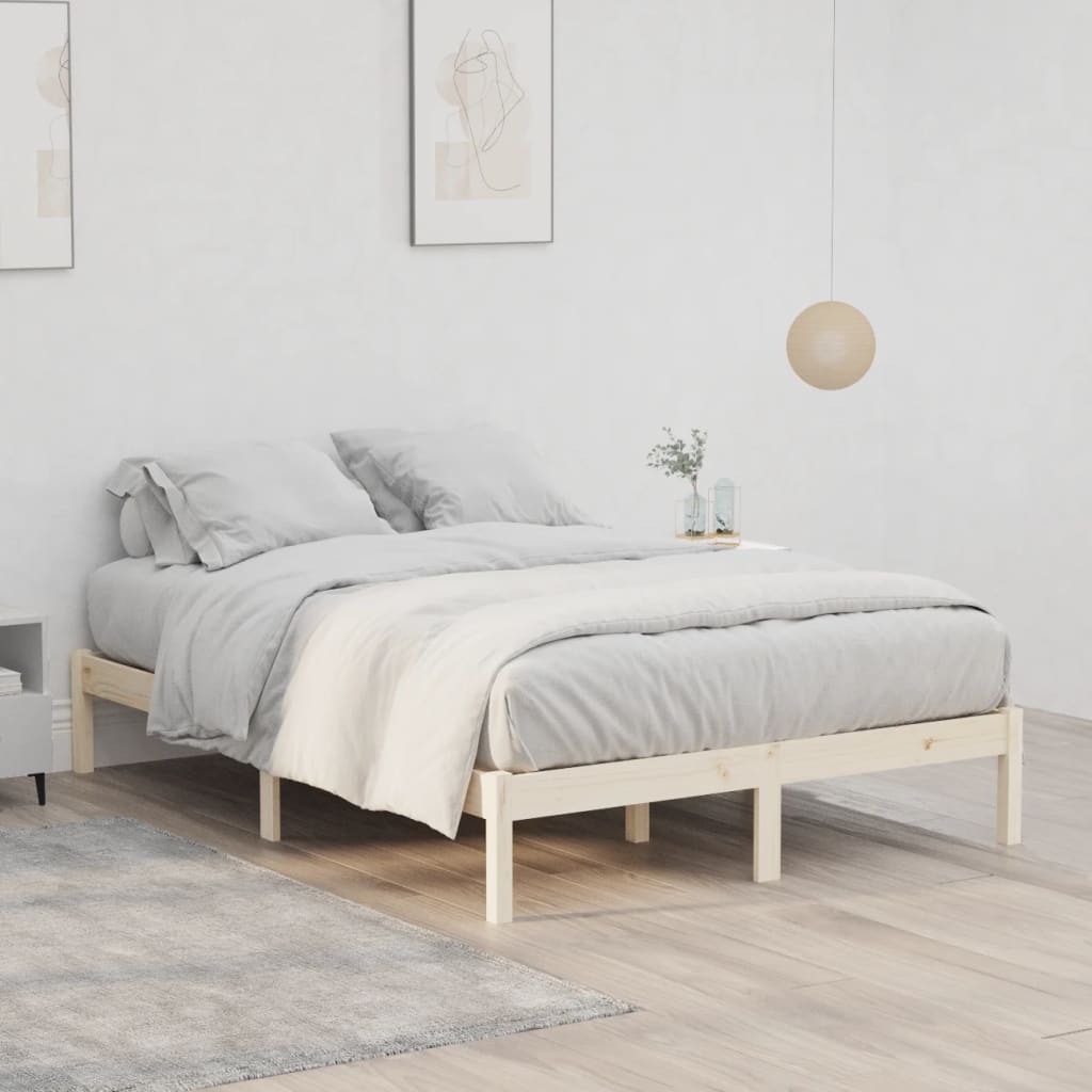 Bedframe zonder matras massief grenenhout 137x190 cm vol is nu te koop bij PeponiXL, paradijselijk wonen!