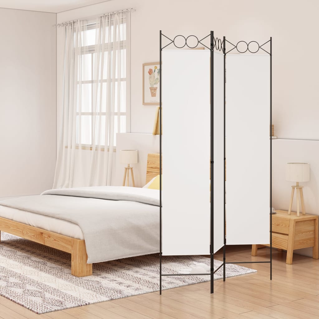 Kamerscherm met 3 panelen 120x200 cm stof wit is nu te koop bij PeponiXL, paradijselijk wonen!