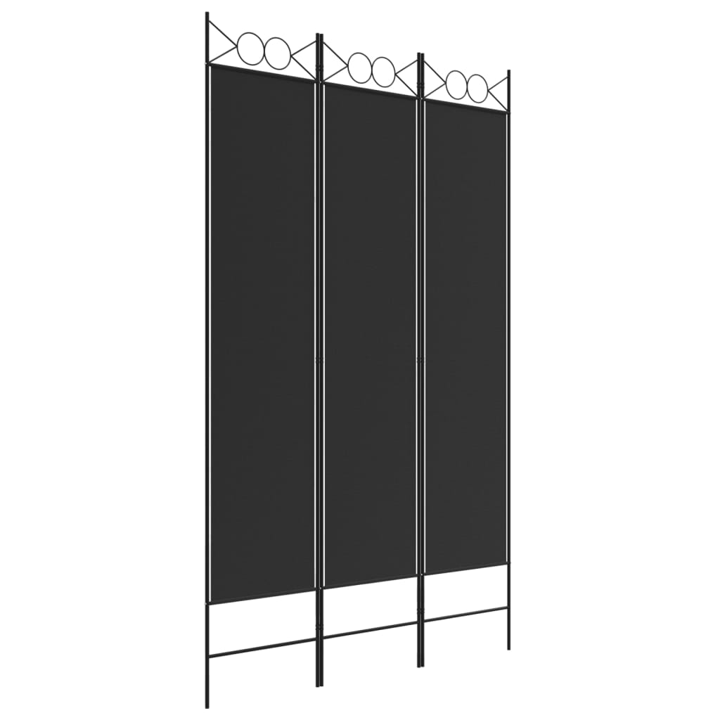 Kamerscherm met 3 panelen 120x200 cm stof zwart is nu te koop bij PeponiXL, paradijselijk wonen!