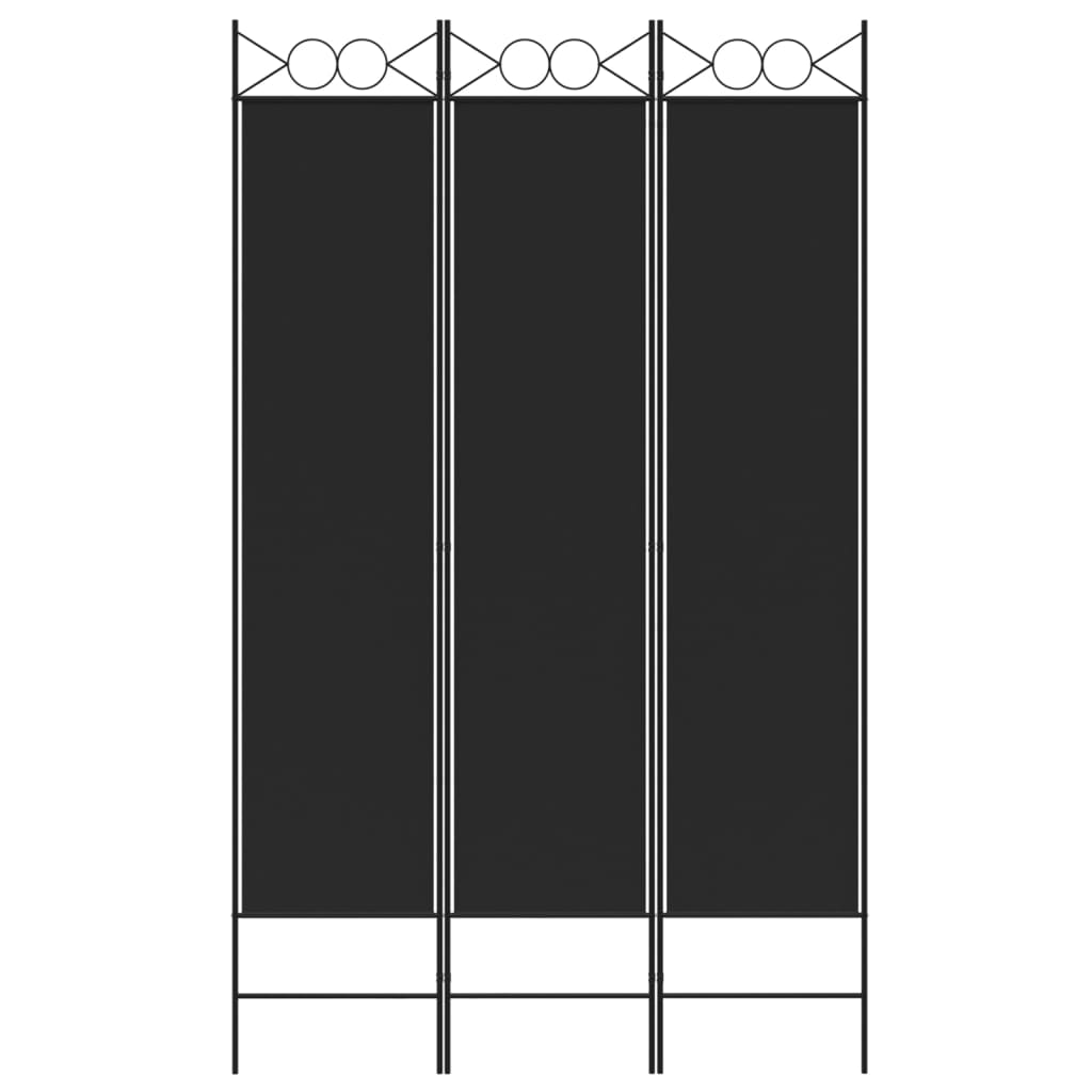 Kamerscherm met 3 panelen 120x200 cm stof zwart is nu te koop bij PeponiXL, paradijselijk wonen!