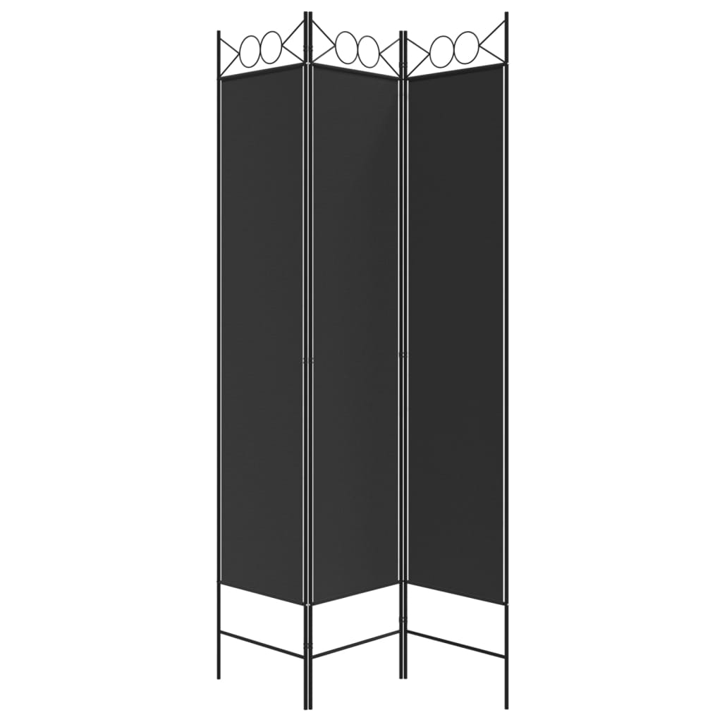 Kamerscherm met 3 panelen 120x200 cm stof zwart is nu te koop bij PeponiXL, paradijselijk wonen!