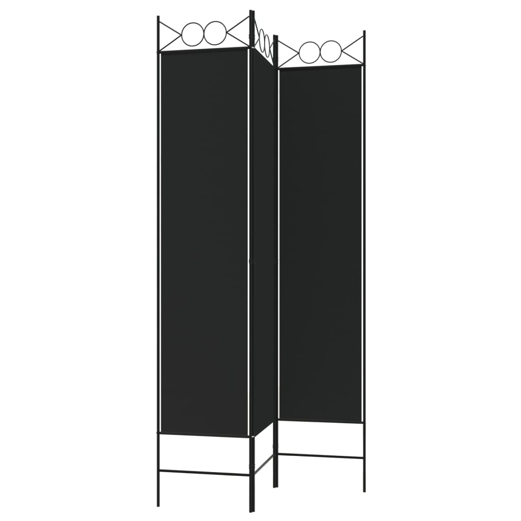 Kamerscherm met 3 panelen 120x200 cm stof zwart is nu te koop bij PeponiXL, paradijselijk wonen!