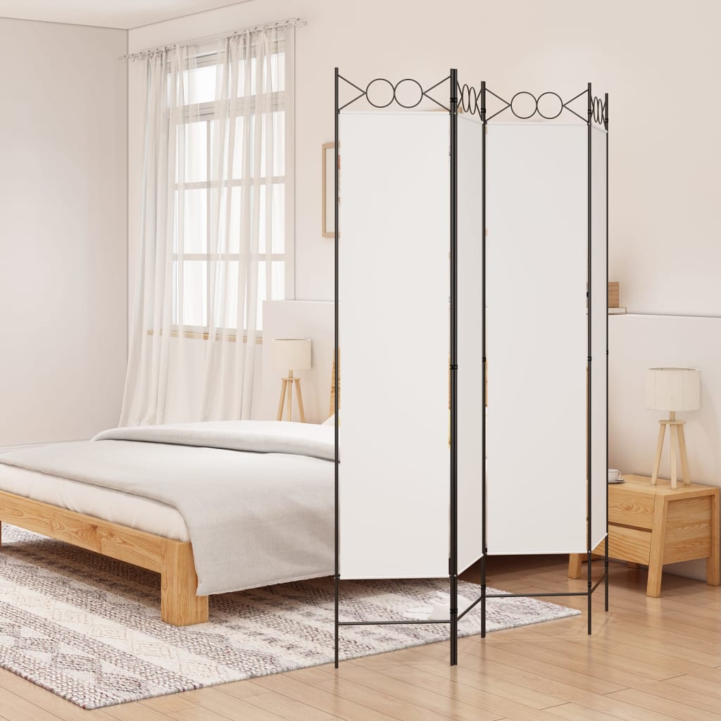 Kamerscherm met 4 panelen 160x200 cm stof wit is nu te koop bij PeponiXL, paradijselijk wonen!