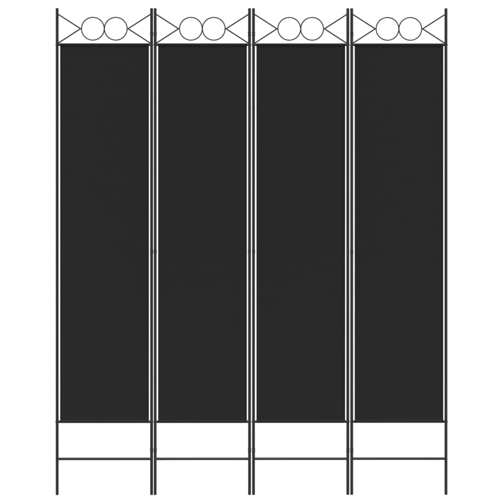 Kamerscherm met 4 panelen 160x200 cm stof zwart is nu te koop bij PeponiXL, paradijselijk wonen!