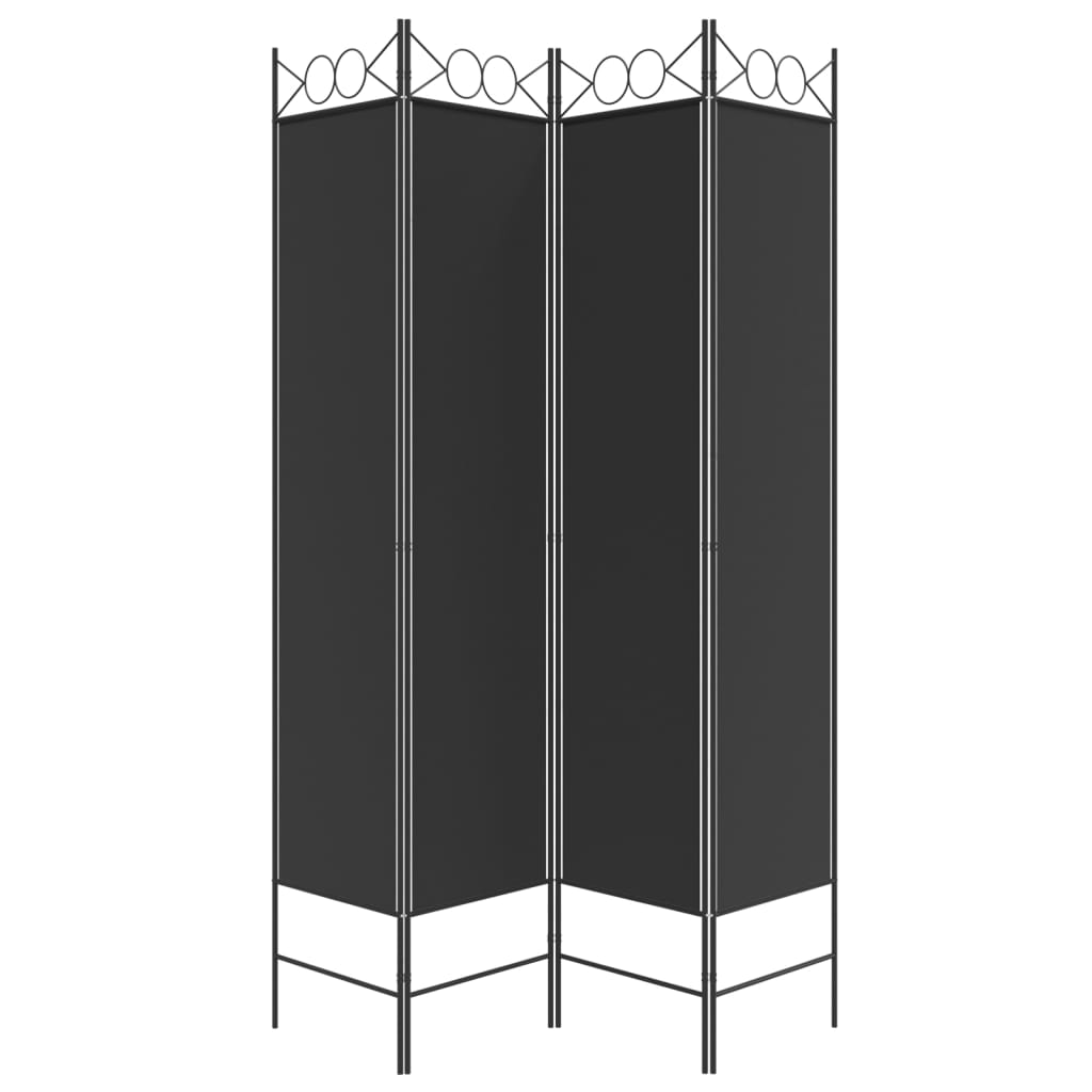 Kamerscherm met 4 panelen 160x200 cm stof zwart is nu te koop bij PeponiXL, paradijselijk wonen!