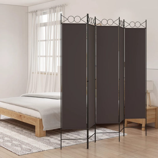 Kamerscherm met 5 panelen 200x200 cm stof bruin is nu te koop bij PeponiXL, paradijselijk wonen!