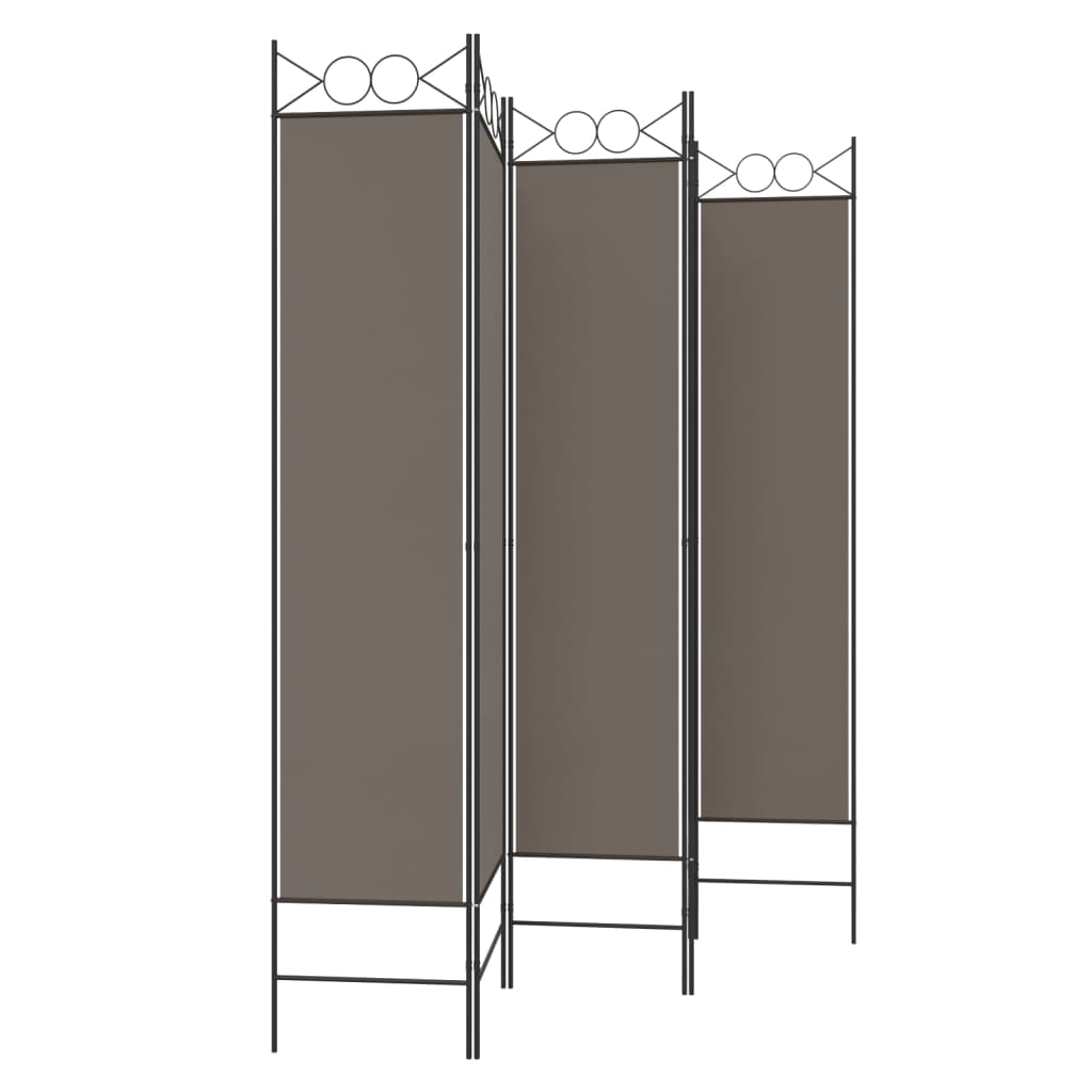 Kamerscherm met 5 panelen 200x200 cm stof antracietkleurig is nu te koop bij PeponiXL, paradijselijk wonen!