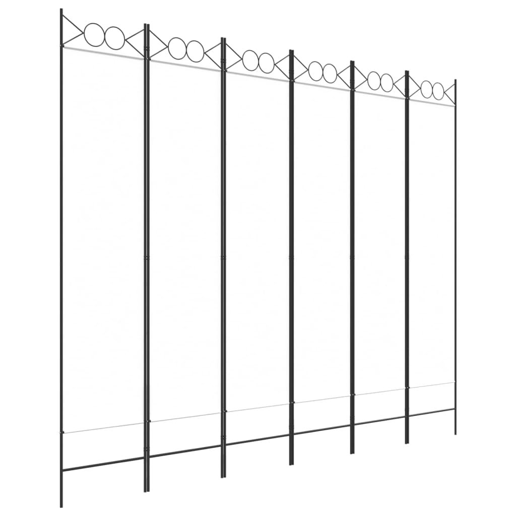 Kamerscherm met 6 panelen 240x200 cm stof wit is nu te koop bij PeponiXL, paradijselijk wonen!