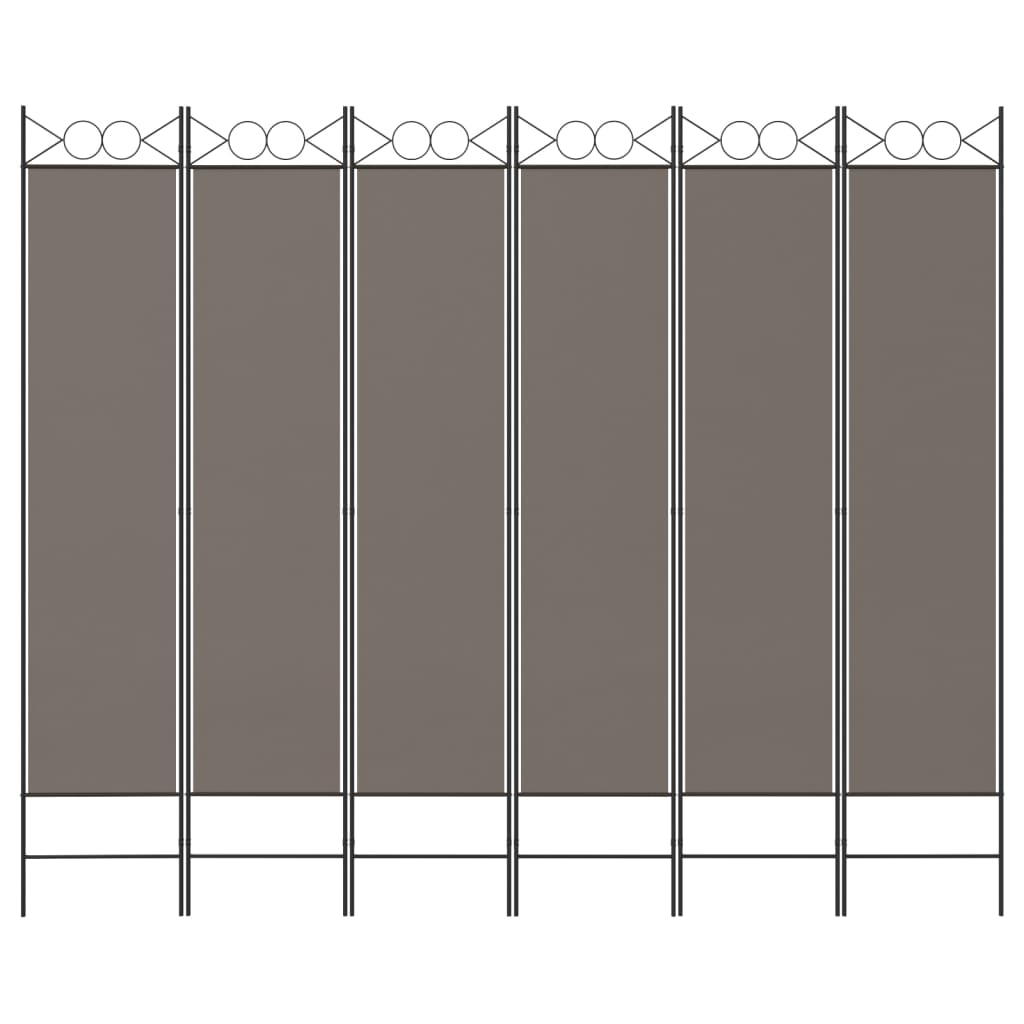 Kamerscherm met 6 panelen 240x200 cm stof antracietkleurig is nu te koop bij PeponiXL, paradijselijk wonen!