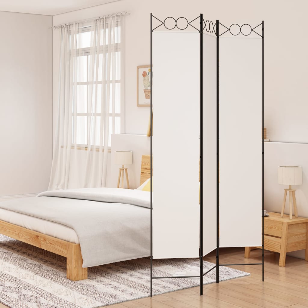 Kamerscherm met 3 panelen 120x220 cm stof wit is nu te koop bij PeponiXL, paradijselijk wonen!