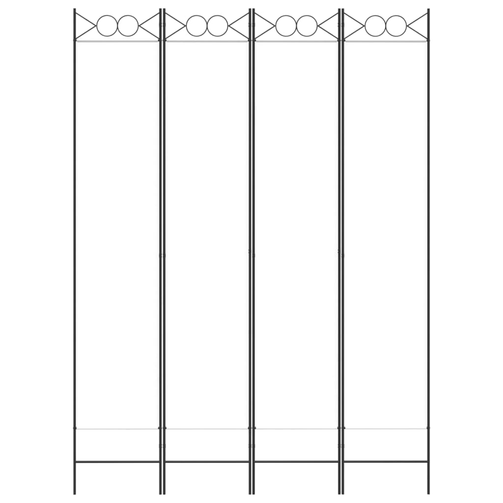 Kamerscherm met 4 panelen 160x220 cm stof wit is nu te koop bij PeponiXL, paradijselijk wonen!