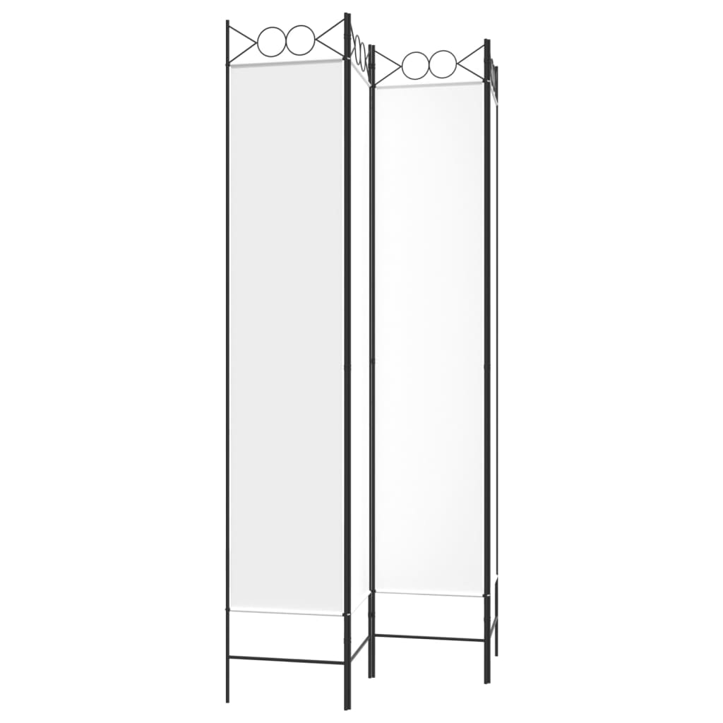 Kamerscherm met 4 panelen 160x220 cm stof wit is nu te koop bij PeponiXL, paradijselijk wonen!