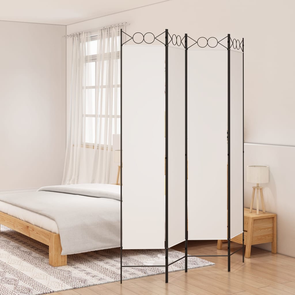 Kamerscherm met 4 panelen 160x220 cm stof wit is nu te koop bij PeponiXL, paradijselijk wonen!