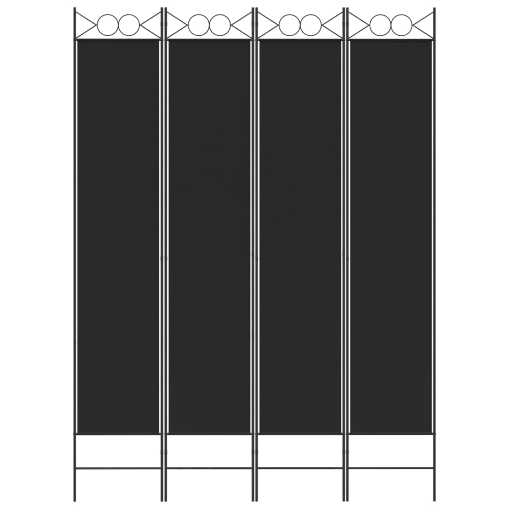 Kamerscherm met 4 panelen 200x200 cm stof zwart is nu te koop bij PeponiXL, paradijselijk wonen!