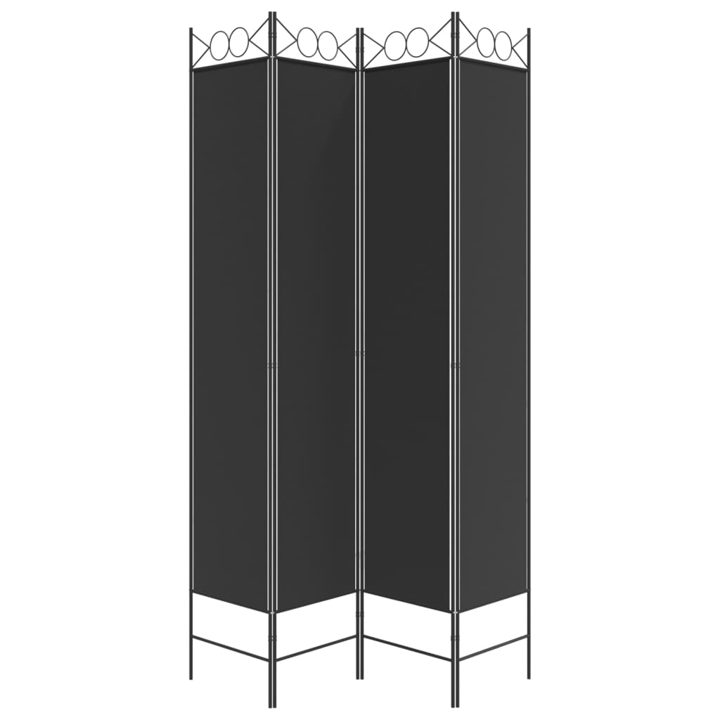 Kamerscherm met 4 panelen 200x200 cm stof zwart is nu te koop bij PeponiXL, paradijselijk wonen!