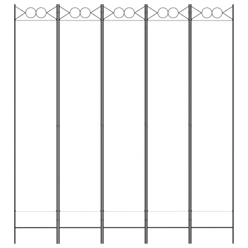 Kamerscherm met 5 panelen 200x220 cm stof wit is nu te koop bij PeponiXL, paradijselijk wonen!