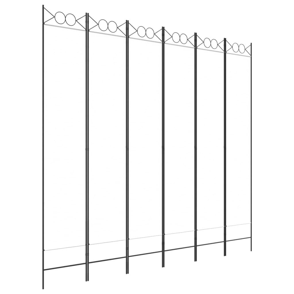 Kamerscherm met 6 panelen 240x220 cm stof wit is nu te koop bij PeponiXL, paradijselijk wonen!