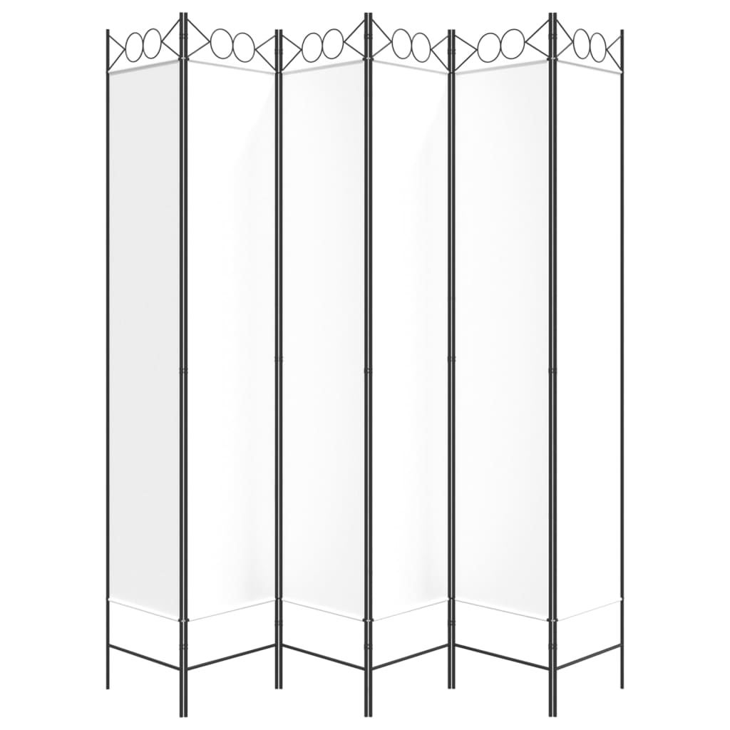 Kamerscherm met 6 panelen 240x220 cm stof wit is nu te koop bij PeponiXL, paradijselijk wonen!