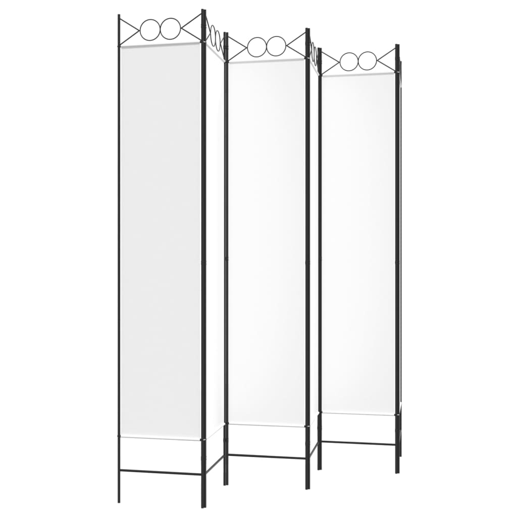 Kamerscherm met 6 panelen 240x220 cm stof wit is nu te koop bij PeponiXL, paradijselijk wonen!