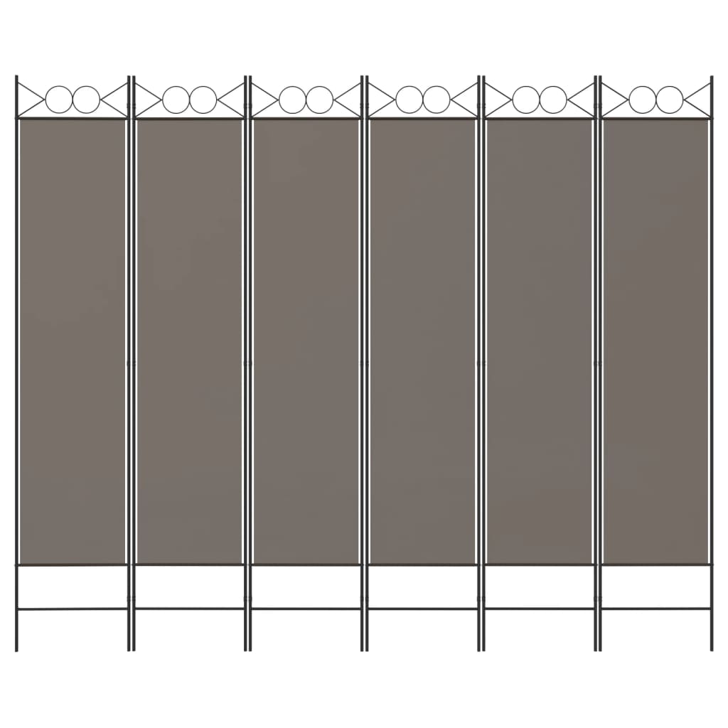 Kamerscherm met 6 panelen 240x220 cm stof antracietkleurig is nu te koop bij PeponiXL, paradijselijk wonen!
