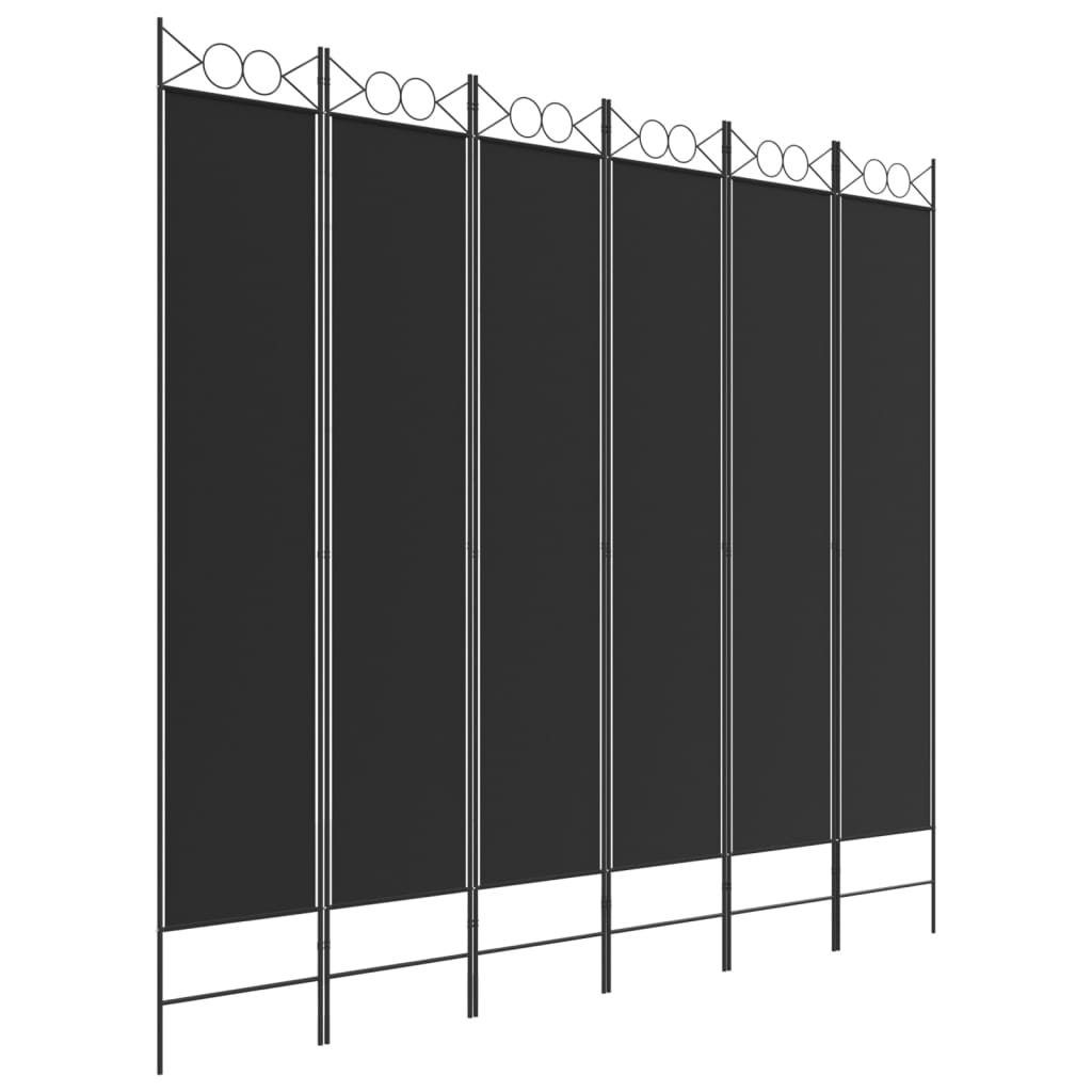 Kamerscherm met 6 panelen 240x220 cm stof zwart is nu te koop bij PeponiXL, paradijselijk wonen!