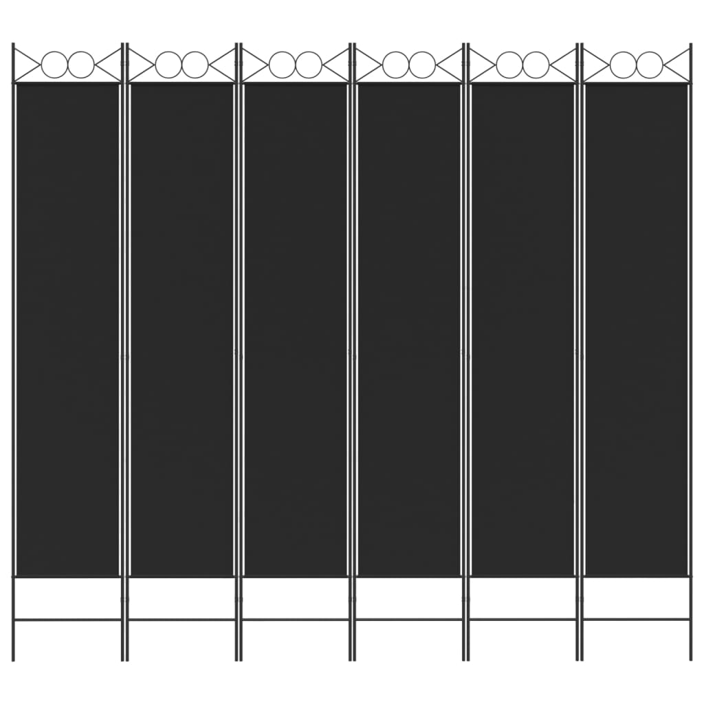 Kamerscherm met 6 panelen 240x220 cm stof zwart is nu te koop bij PeponiXL, paradijselijk wonen!