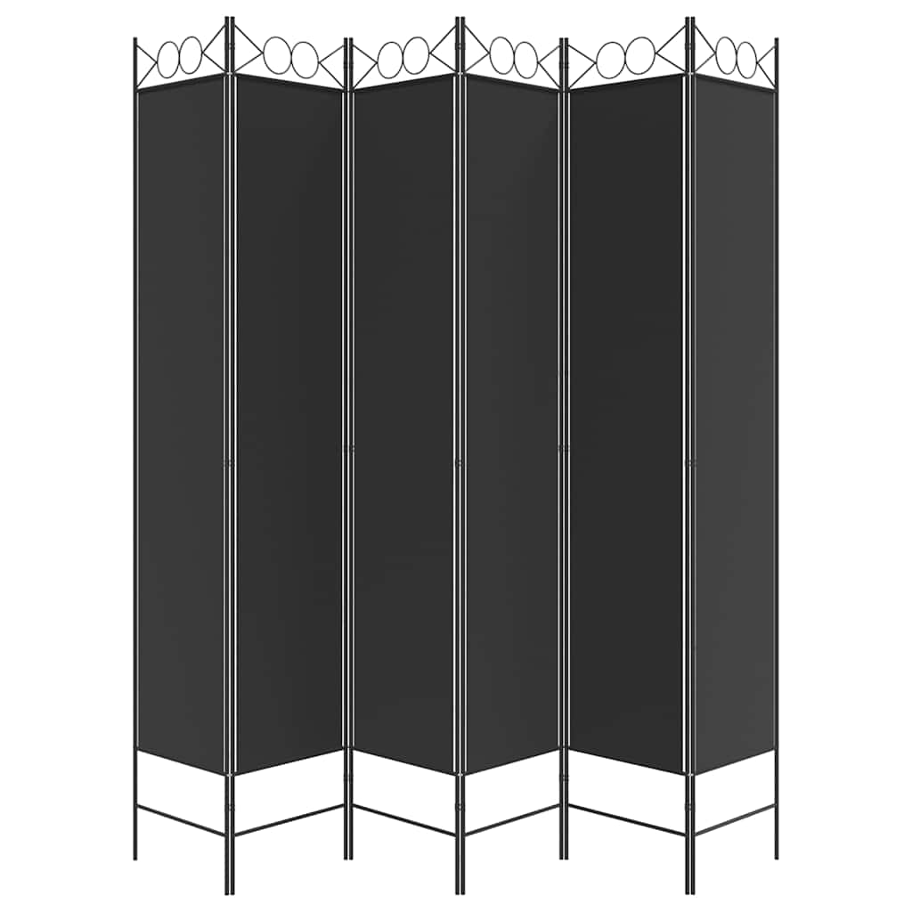 Kamerscherm met 6 panelen 240x220 cm stof zwart is nu te koop bij PeponiXL, paradijselijk wonen!