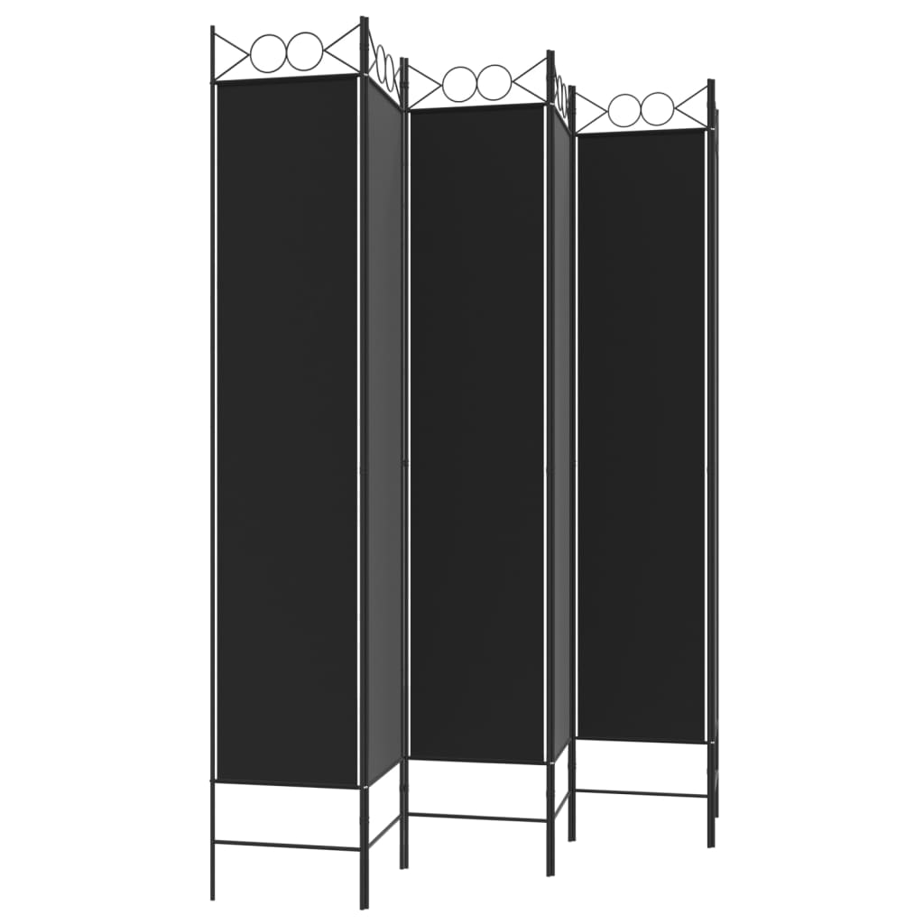 Kamerscherm met 6 panelen 240x220 cm stof zwart is nu te koop bij PeponiXL, paradijselijk wonen!