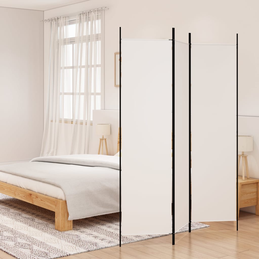 Kamerscherm met 3 panelen 150x200 cm stof wit is nu te koop bij PeponiXL, paradijselijk wonen!