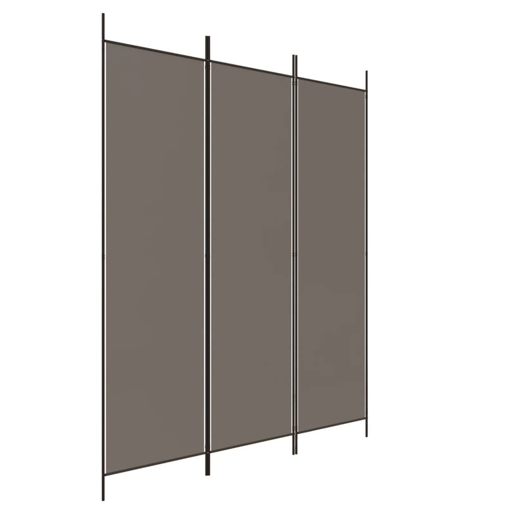 Kamerscherm met 3 panelen 150x200 cm stof antracietkleurig is nu te koop bij PeponiXL, paradijselijk wonen!
