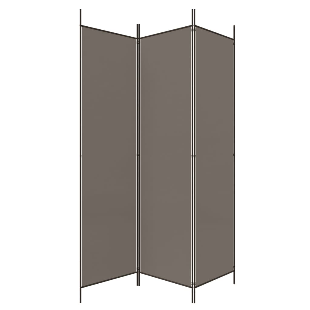 Kamerscherm met 3 panelen 150x200 cm stof antracietkleurig is nu te koop bij PeponiXL, paradijselijk wonen!