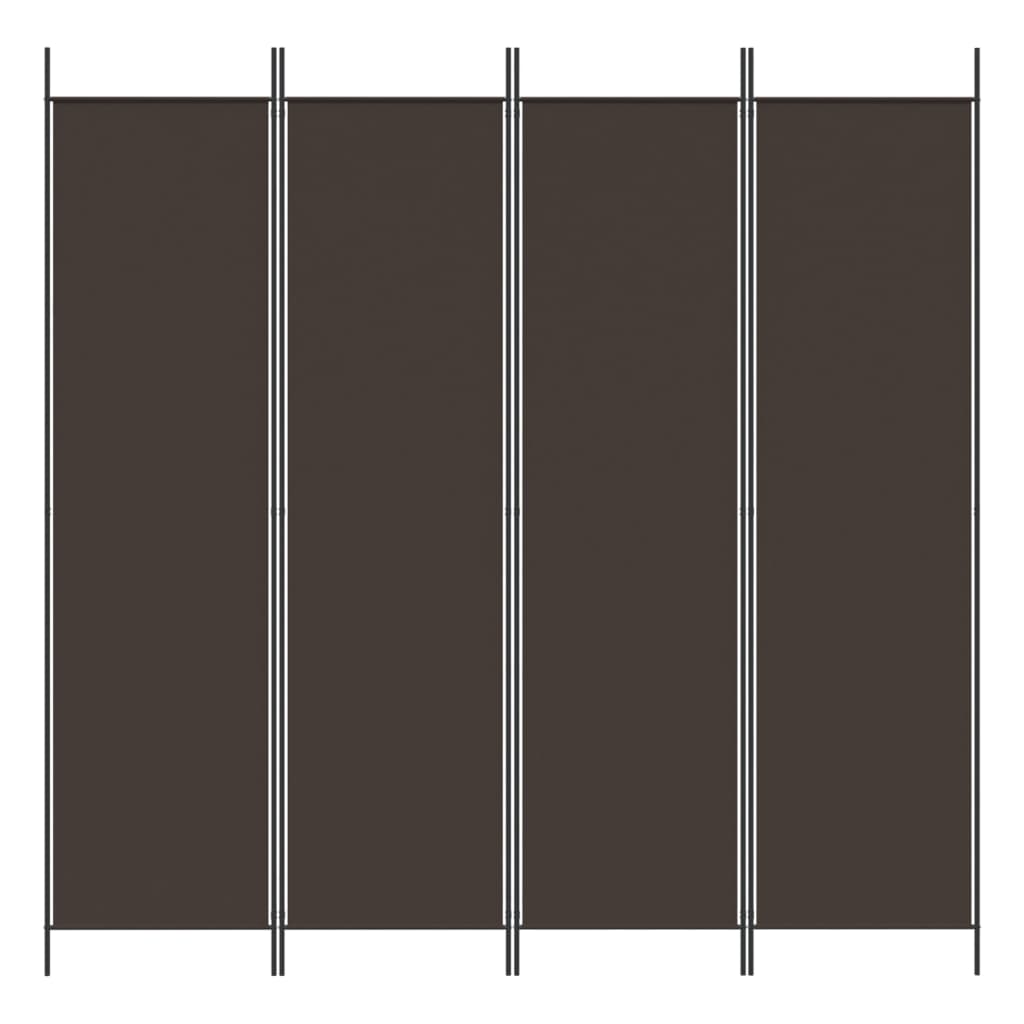 Kamerscherm met 4 panelen 200x200 cm stof bruin is nu te koop bij PeponiXL, paradijselijk wonen!
