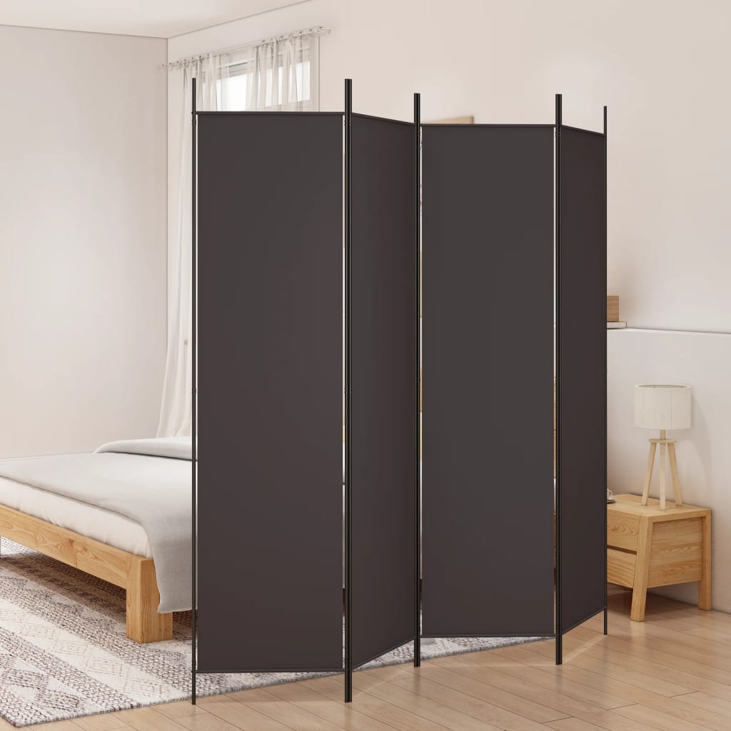 Kamerscherm met 4 panelen 200x200 cm stof bruin is nu te koop bij PeponiXL, paradijselijk wonen!