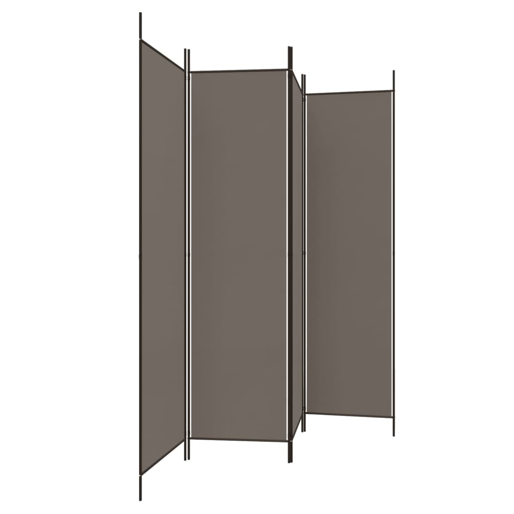 Kamerscherm met 4 panelen 200x200 cm stof antracietkleurig is nu te koop bij PeponiXL, paradijselijk wonen!