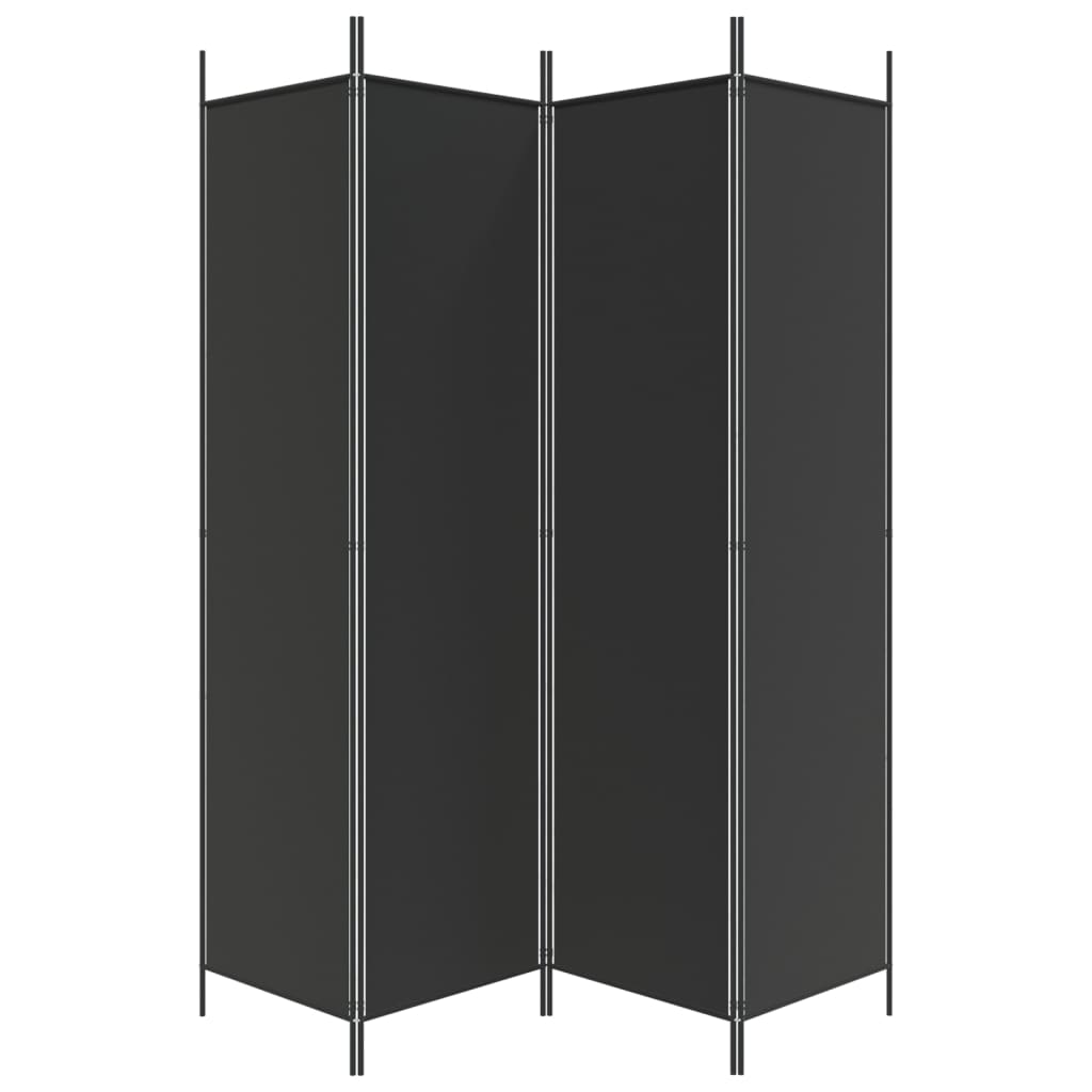 Kamerscherm met 4 panelen 200x200 cm stof zwart is nu te koop bij PeponiXL, paradijselijk wonen!