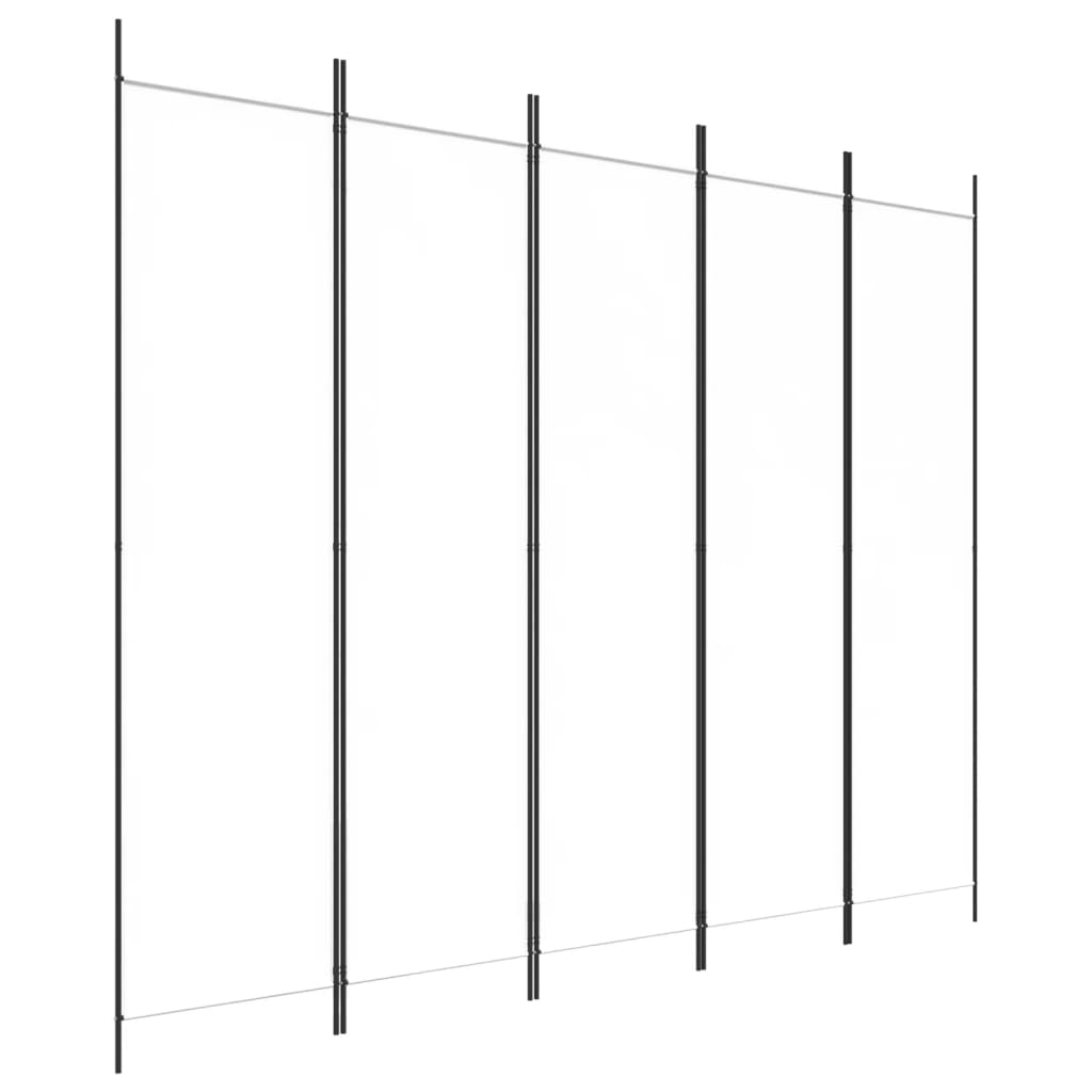 Kamerscherm met 5 panelen 250x200 cm stof wit is nu te koop bij PeponiXL, paradijselijk wonen!
