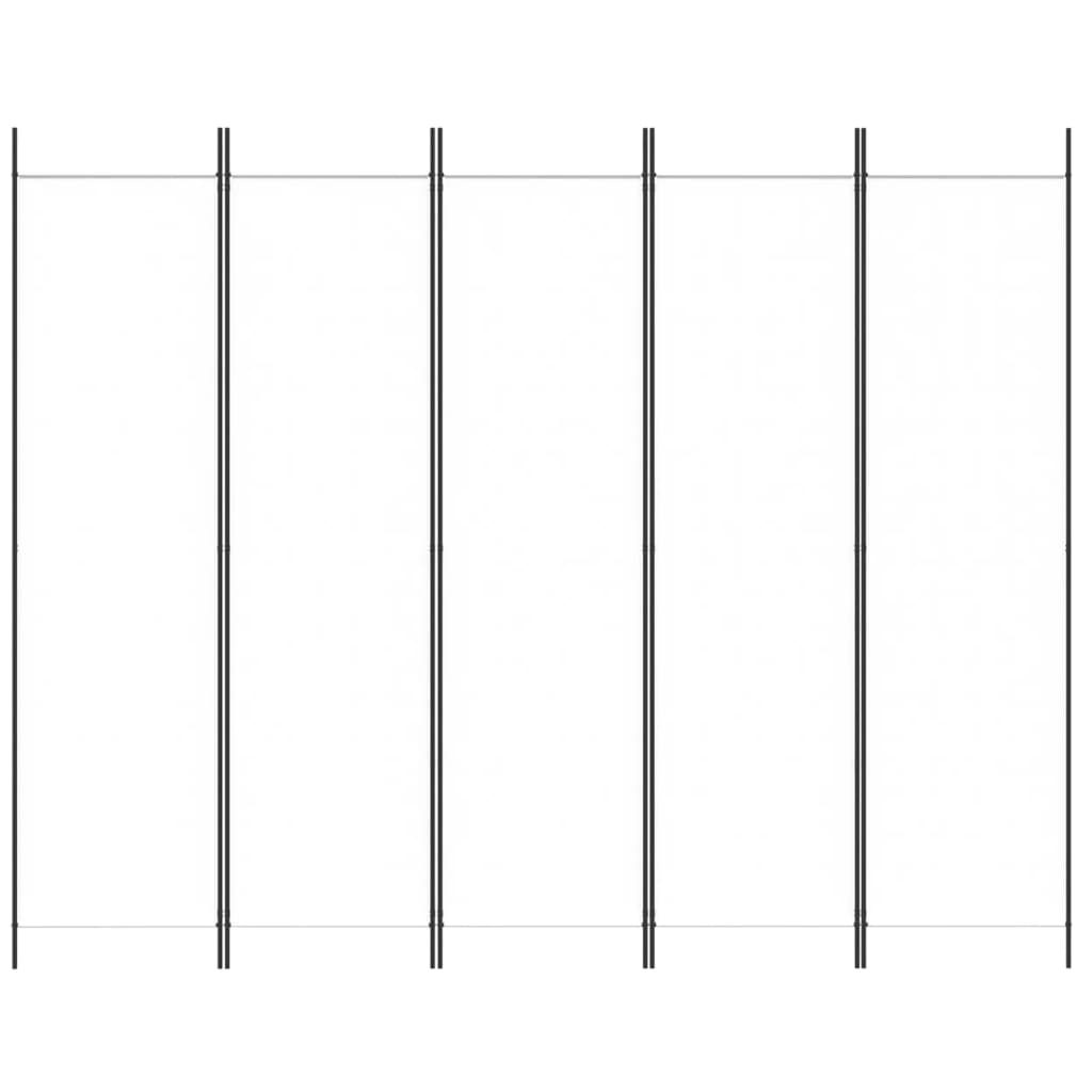 Kamerscherm met 5 panelen 250x200 cm stof wit is nu te koop bij PeponiXL, paradijselijk wonen!