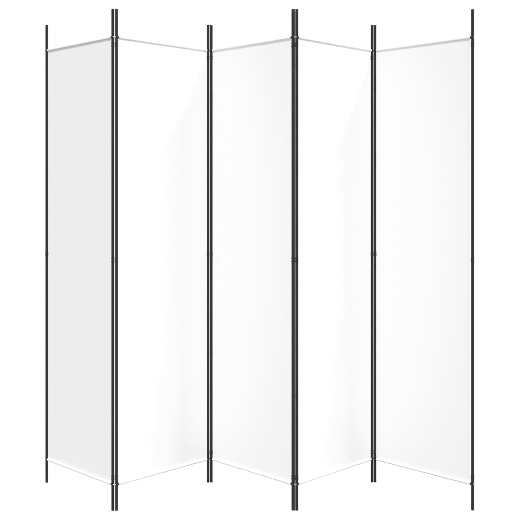Kamerscherm met 5 panelen 250x200 cm stof wit is nu te koop bij PeponiXL, paradijselijk wonen!
