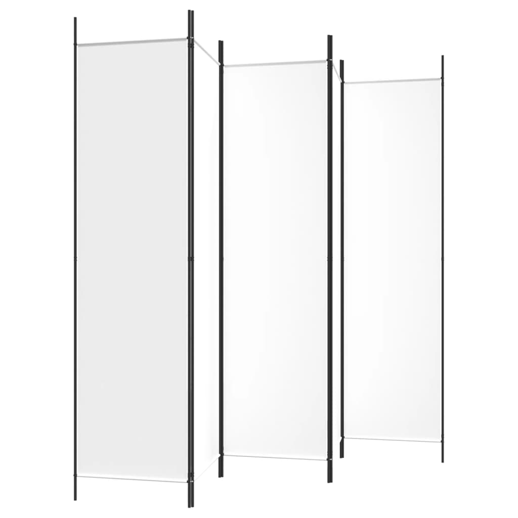 Kamerscherm met 5 panelen 250x200 cm stof wit is nu te koop bij PeponiXL, paradijselijk wonen!