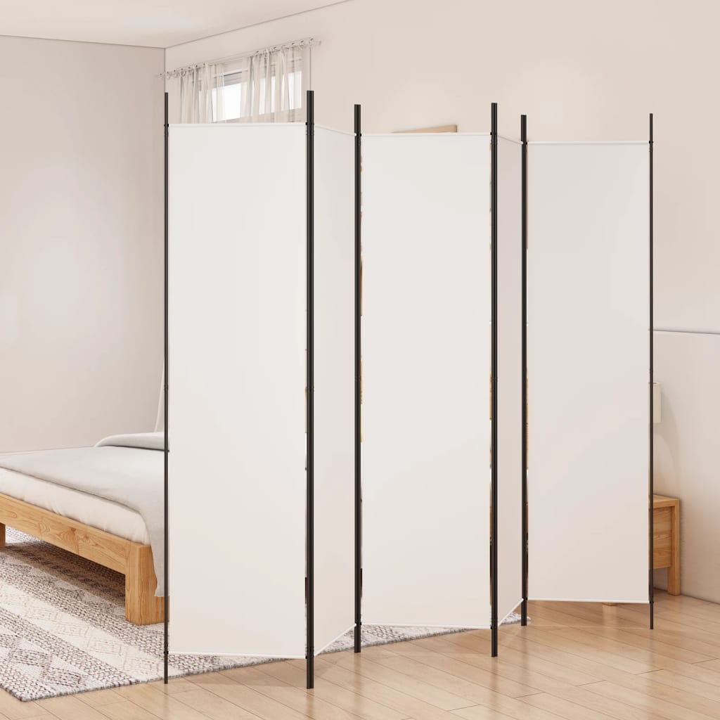 Kamerscherm met 5 panelen 250x200 cm stof wit is nu te koop bij PeponiXL, paradijselijk wonen!