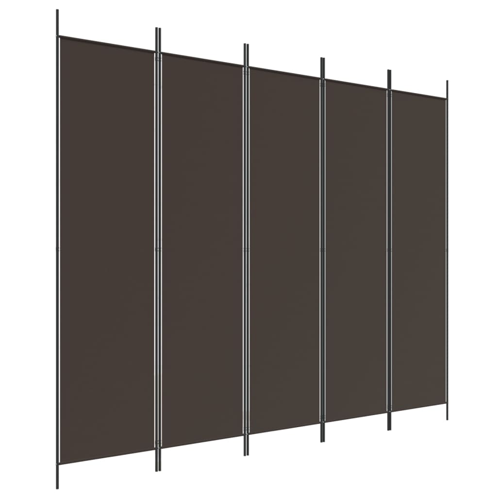 Kamerscherm met 5 panelen 250x200 cm stof bruin is nu te koop bij PeponiXL, paradijselijk wonen!