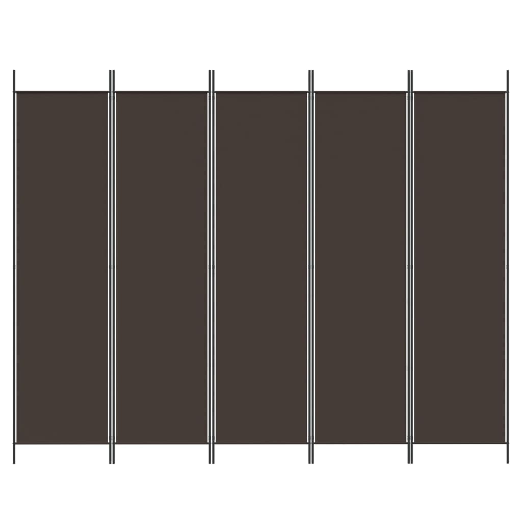 Kamerscherm met 5 panelen 250x200 cm stof bruin is nu te koop bij PeponiXL, paradijselijk wonen!