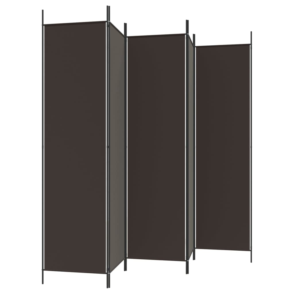Kamerscherm met 5 panelen 250x200 cm stof bruin is nu te koop bij PeponiXL, paradijselijk wonen!